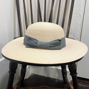 Vintage Optimo Custom HatWorks Casa Blanca Natural Palm Leaf Wide Brim Hat 7 3/8